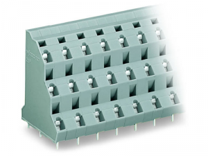Triple-deck PCB terminal block; 2.5 mmA&sup2;; Pin spacing 10 mm; 3 x 6-pole; CAGE CLAMPA&reg;; 2,50 mmA&sup2;; gray