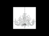 Candelabru San Marco, 8 becuri, dulie E14, D:960 mm, H:900/1670 mm, Transparent