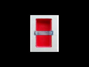 Box  pentru pereti de gips-carton, structura ABS V0, forma dreptunghiulara, de culoare rosie, TUTONDO