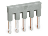 Comb-style jumper bar; insulated; 5-way; in = in terminal block; gray