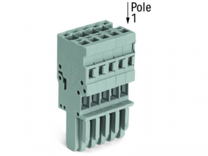 1-conductor female plug; 4 mmA&sup2;; 4-pole; 4,00 mmA&sup2;; gray