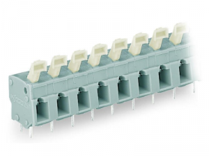 PCB terminal block; push-button; 2.5 mmA&sup2;; Pin spacing 7.5/7.62 mm; 10-pole; CAGE CLAMPA&reg;; commoning option; 2,50 mmA&sup2;; gray