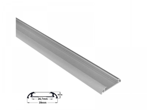 Profil aluminiu oval lat PT pentru banda LED & accesorii dispersor mat - L:1m