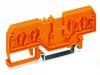 Spacer of same profile; suitable for 4-conductor terminal blocks of horizontal type; orange