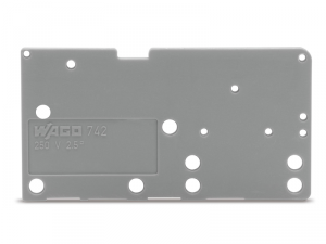End plate; snap-fit type; 1.5 mm thick; blue