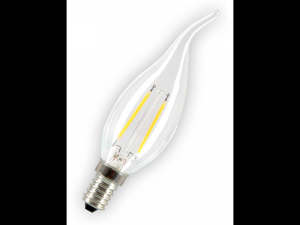 Bec LED Filament,2 w,E14,lumina calda,bulb sticla tip flacara lumanare