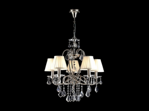 Candelabru Modern Fantasia,5 becuri dulie E14, 230V,D.56cm, H.59cm,Nichel