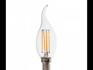 Bec LED Filament,4 w,E14,lumina alba,bulb sticla tip flacara lumanare