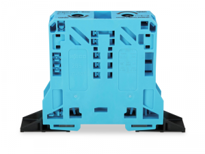 2-conductor through terminal block; 50 mmA&sup2;; lateral marker slots; with fixing flanges; POWER CAGE CLAMP; 50,00 mmA&sup2;; blue