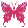 Autocolant (sticker) decorativ fluture roz