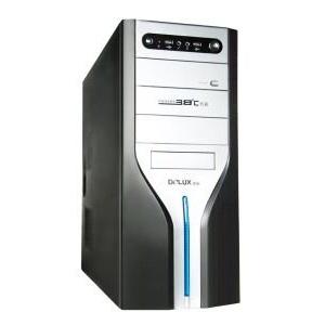 Carcasa Delux Middletower ATX 450W alimentare SATA, 3 bay, silver&black, USB, CD cover, Intel TAC air, MF480