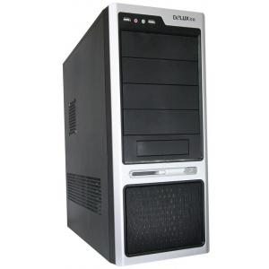 Carcasa Delux Middletower ATX 450W alimentare SATA, 4 bay, silver&black, USB, CD cover, Intel TAC air, MK817