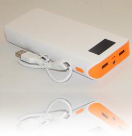 Baterie externa cu dubla iesire USB Power Bank 25000mAh cu lanterna pentru telefon, iPad, iPod, tableta