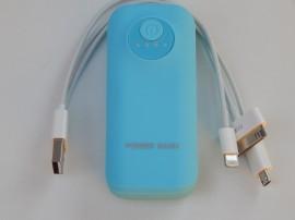 Baterie externa MicroUsb Albastra Power Bank 5600mAh pentru (Samsung si alte telefoane ) iphone 4, 4S, 5, 5s, si iOS 7 Cod 05