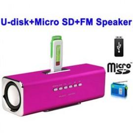 Mini Boxa Portabila MUSIC ANGEL alimentare USB, Radio Fm, Suport TF(Micro SD), U-Disk Roz - MAUK2