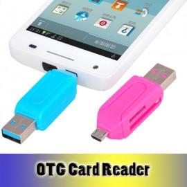 Cititor de carduri (2 in 1) micro USB OTG + USB tip SD/T Flash Card / ALX