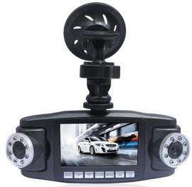 V6 - Camera DVR Auto Dublu Obiectiv, Night Vision, Ecran 2.7" TFT, senzor de miscare, martor accident