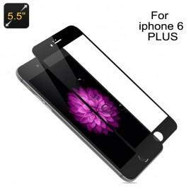 Ecran protector de sticla foarte subtire 0.3mm pentru iPhone 6 Plus- Duritate H9, Rezistent la zgarieturi, Lavabil - Rama neagra