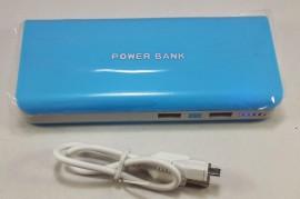 Baterie externa USB Albastra cu lanterna Power Bank 13000mAh pentru telefon / tableta cu mufa microusb