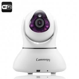 I461 Camera IP Camnoopy CN-PT100-E - WiFi, 720p, Plug and Play, Infrarosu, Suport telefon, Ceas Desteptator, Pan + Tilt