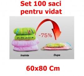 Set 100 Saci pentru Vidat - Vacuum Bags, dimensiune 60x80cm