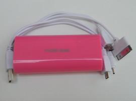 Baterie externa USB Roz Power Bank 5600mAh pentru telefon, tableta, iPod, mp3 player, iPhone, GPS, Samsung Galaxy S3 S4 Note 3 + 5 Mufe Cod 025