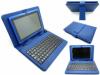 Husa din piele cu tastatura USB pentru tableta de 7 inch - Albastra