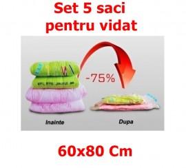 Set 5 Saci pentru Vidat - Vacuum Bags, dimensiune 60x80cm