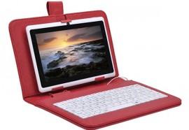Husa din piele cu tastatura USB pentru tableta de 7 inch - Rosie