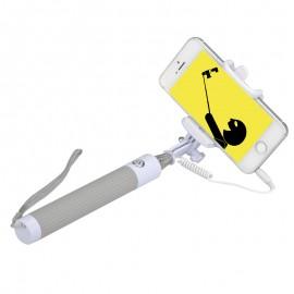 A480 Selfie stick reglabil pentru iOS si Android - extindere de la 21 la 77 cm, 6 cm la 9.5 cm clip pentru telefon, curea de mana ( Gri )