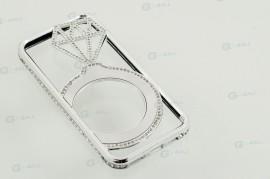Rama de protectie / Bumper Elegant din Metal - Cu strasuri pentru iPhone 5 / 5S - Argintiu 154