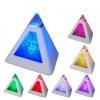 Ceas piramida  multicolor  cu alarma si led 7 culori triangle