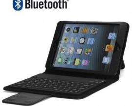 Husa neagra din piele cu tastatura Bluetooth Portfolio pentru iPAD Mini