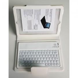 Husa alba din piele cu tastatura Bluetooth Portfolio pentru iPAD Mini