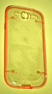 Carcasa Husa Bumper rama protectie Samsung galaxy s3 i 9300   - Transparent cu rosu - 012