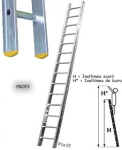 P1x12 Scara din aluminiu cu un tronson tip PROFI