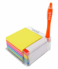 Notes autoadeziv cu suport, 76 x 76 mm - 400 file/set, 76 x 14 mm - 380 file/set, Stick"n - culori a