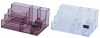 Suport plastic pentru accesorii de birou, 7 compartimente, KEJEA - transparent