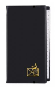 Agenda telefonica cu inele, 217 x 128 mm, cu index, KANGARO - negru
