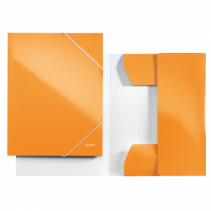 Mapa carton cu elastic LEITZ Wow - portocaliu metalizat