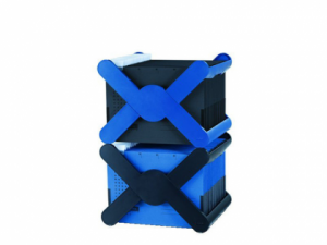 Suport plastic pentru 35 dosare suspendabile, cu capac, HAN X-Cross  Top - albastru