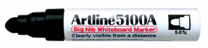 Marker pentru tabla de scris ARTLINE 5109A, corp metalic, varf rotund 10.0mm - negru