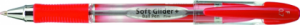 Pix PENAC Soft Glider+, rubber grip, 1.6mm, varf metalic - scriere rosie