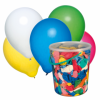 Baloane diverse culori set100 in galeata din plastic