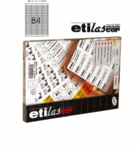 Etichete autoadezive 84/A4, 46 x 11,1 mm, 100 coli/top - colturi rotunjite, ETILASCOP - albe