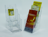 Display plastic pentru brosuri, de birou/perete, 3 x 1/3A4, KEJEA - transparent