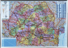 Harta romaniei (rutiera+administrativa) 100 x 140 cm, profil
