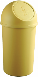 Cos plastic cu capac, pentru reziduuri, 25 litri, HELIT - galben