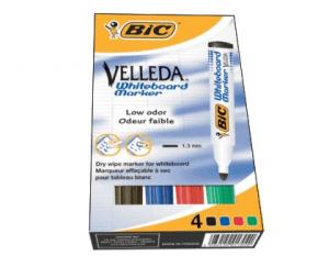 MARKER VELLEDA PENTRU WHITEBOARD, 4 buc/set