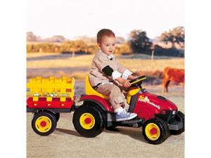 Tractor electric Farm Animals cu remorca Peg Perego